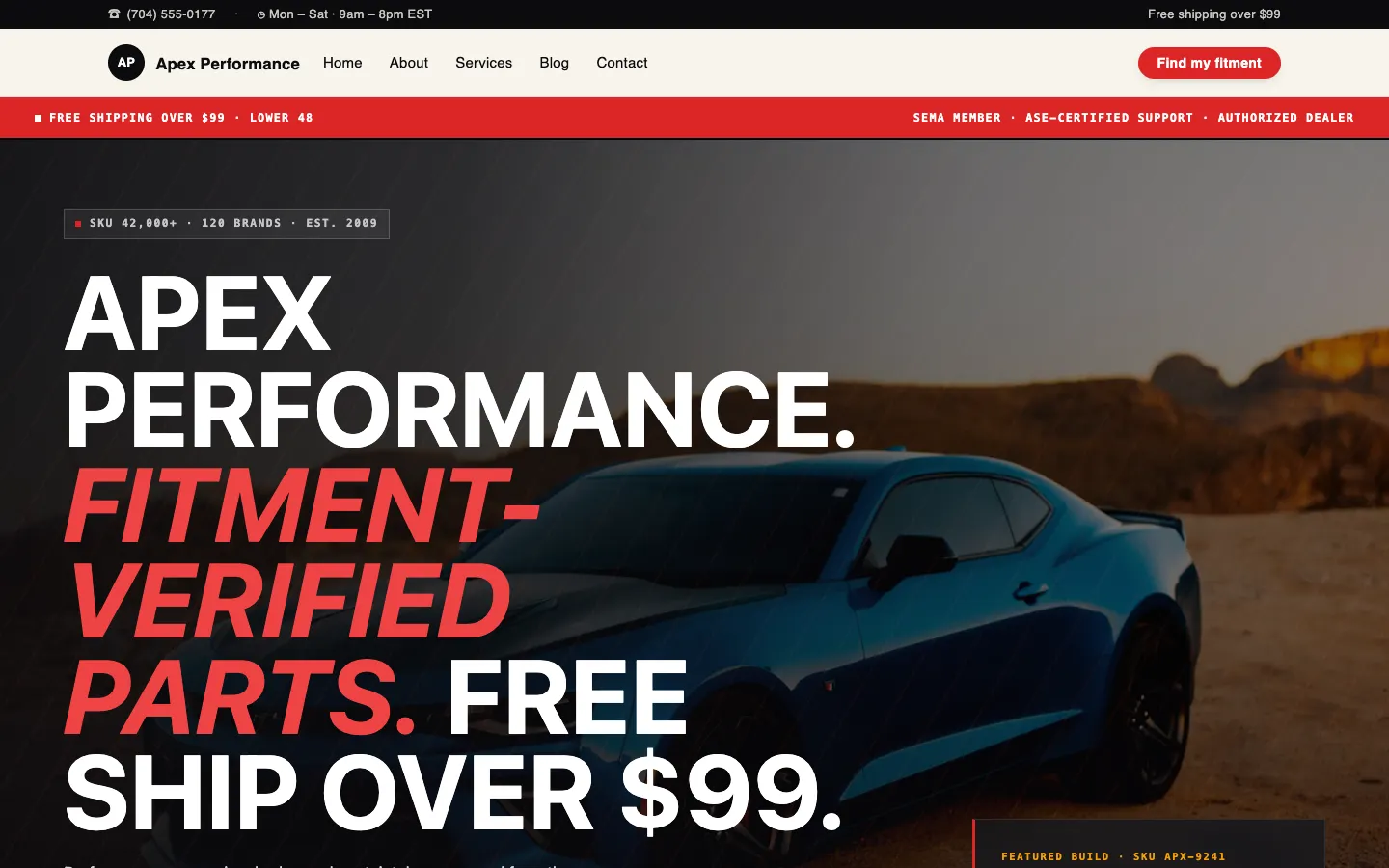 Apex Performance — headless demo site built on Workspace CMS