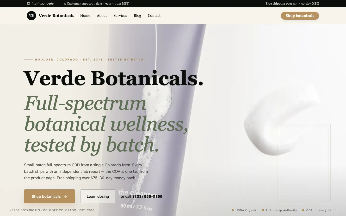 Verde Botanicals — headless demo site built on Workspace CMS