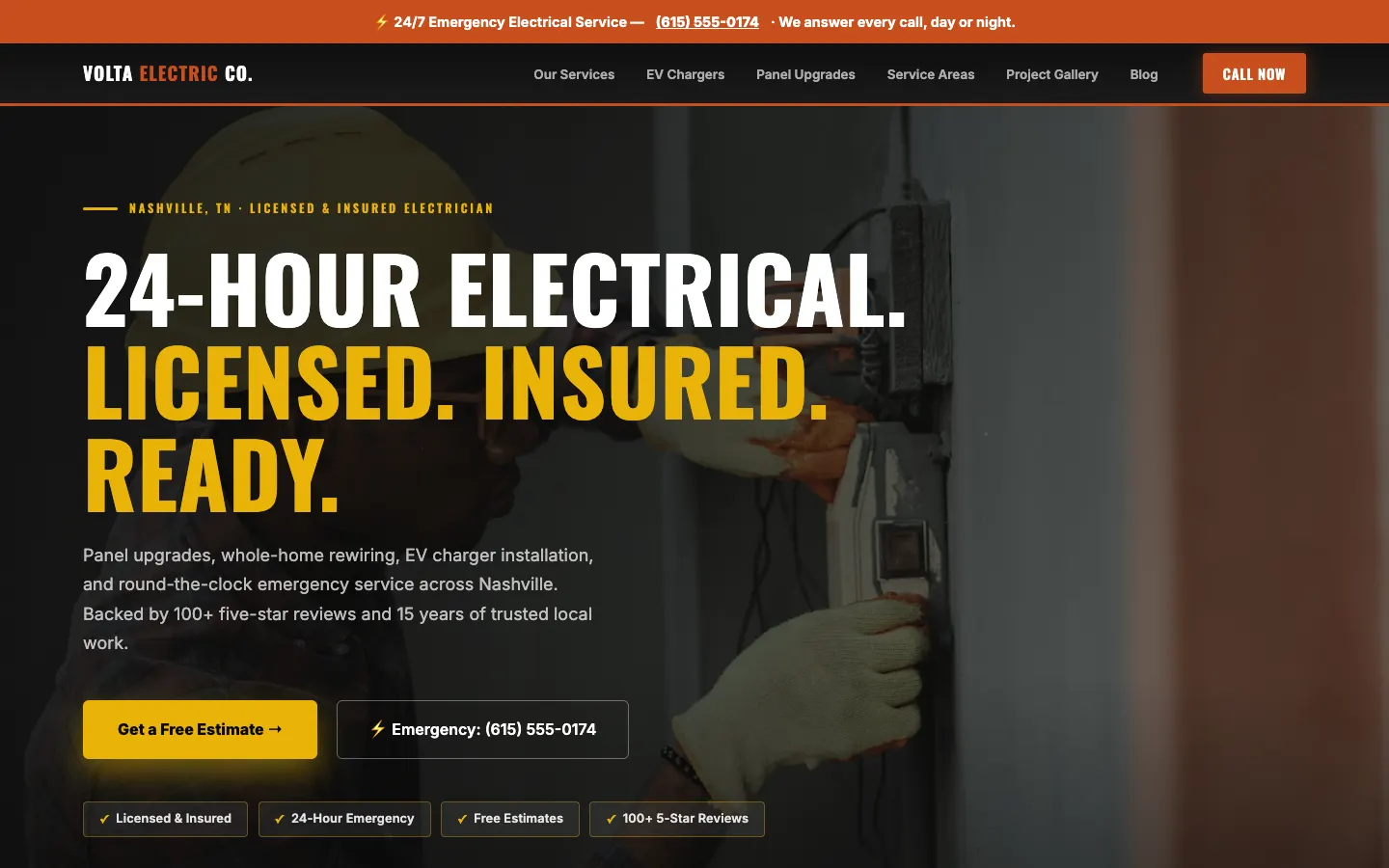 Volta Electric Co. — headless demo site built on WorkspaceCMS