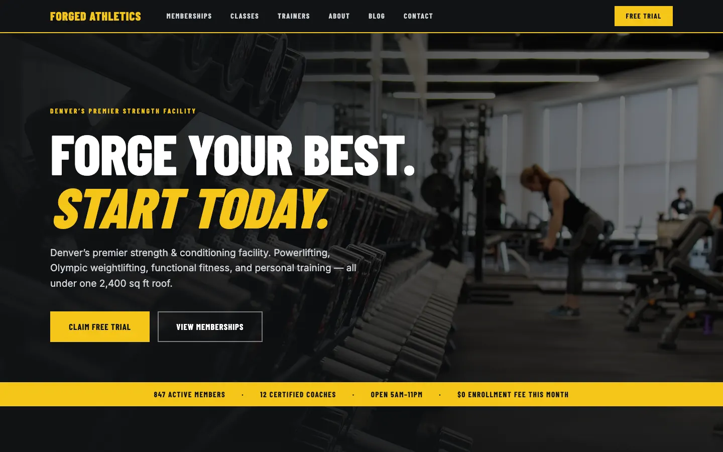 Forged Athletics — headless demo site built on Workspace CMS
