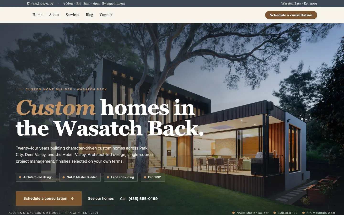 Alder & Stone Custom Homes — headless demo site built on Workspace CMS