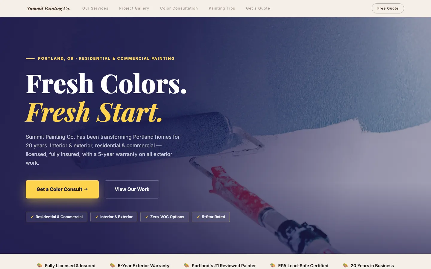 Summit Painting Co. — headless demo site built on WorkspaceCMS