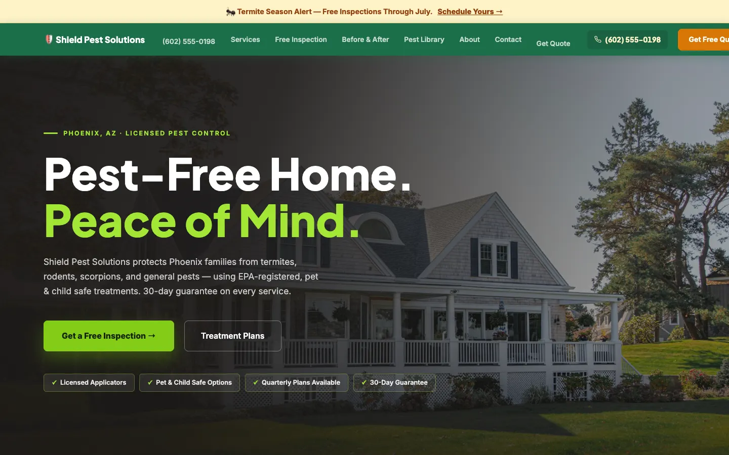 Shield Pest Solutions — headless demo site built on WorkspaceCMS