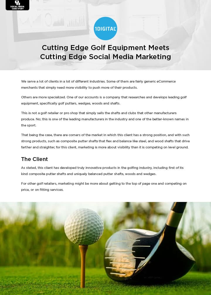 Cutting Edge Golf Equipment Meets Cutting Edge Social Media Marketing