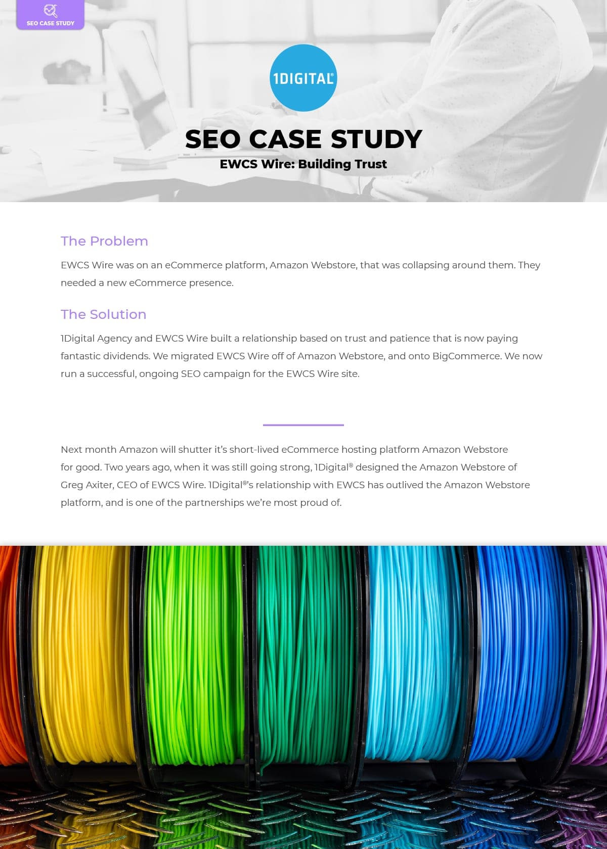First page of the case study EWCS Wire: Building Trust