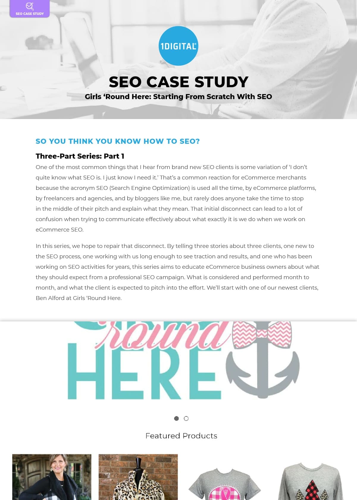 First page of the case study Girls 'Round Here: Starting From Scratch With SEO