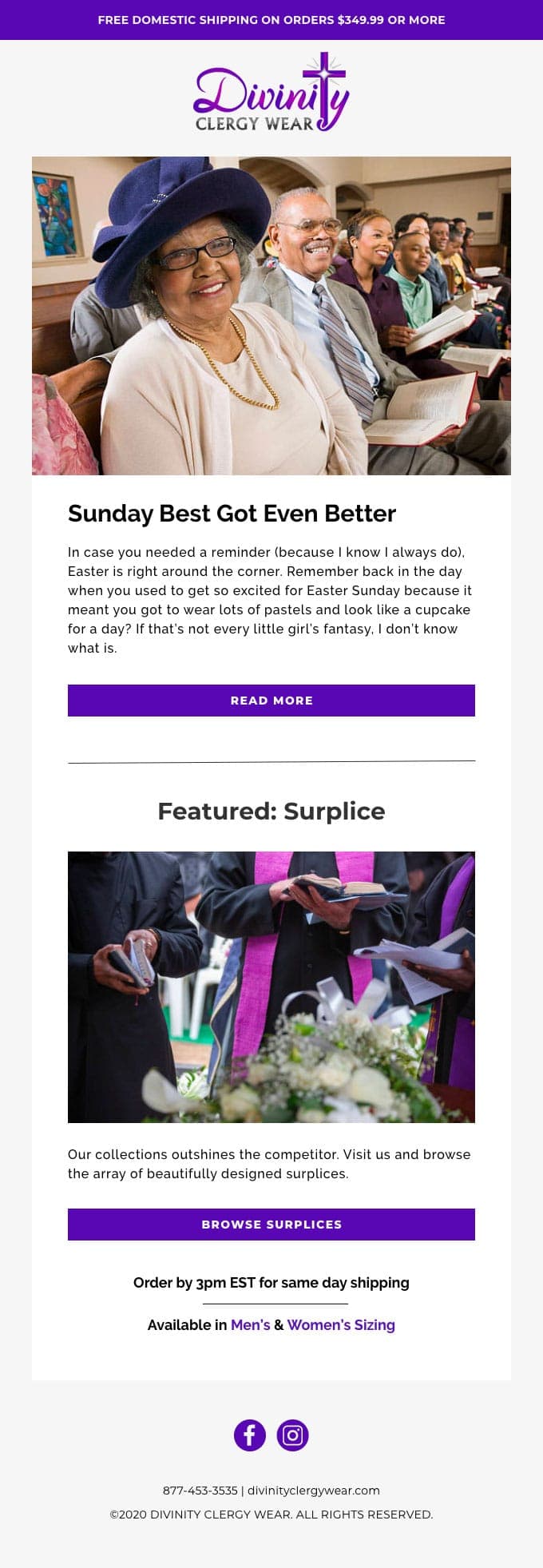 Community-focused email structure