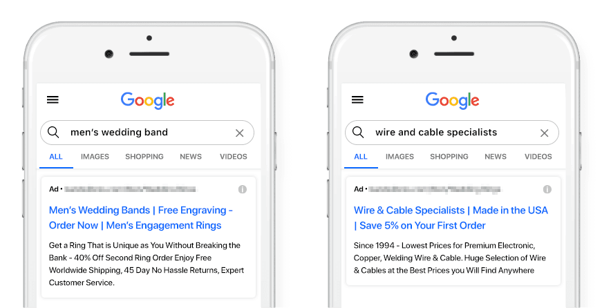 Home fitness PPC Google Ads results