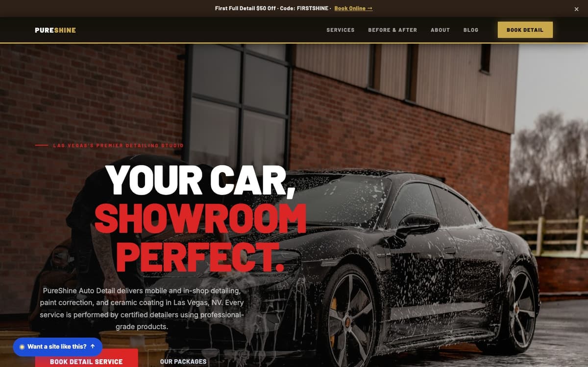 Auto Repair website demo built on WorkspaceCMS.ai