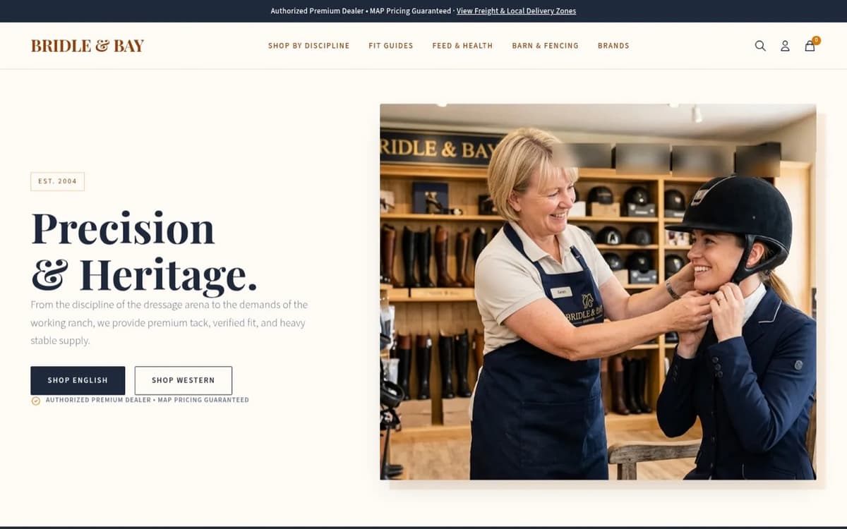 Equestrian website demo built on WorkspaceCMS.ai