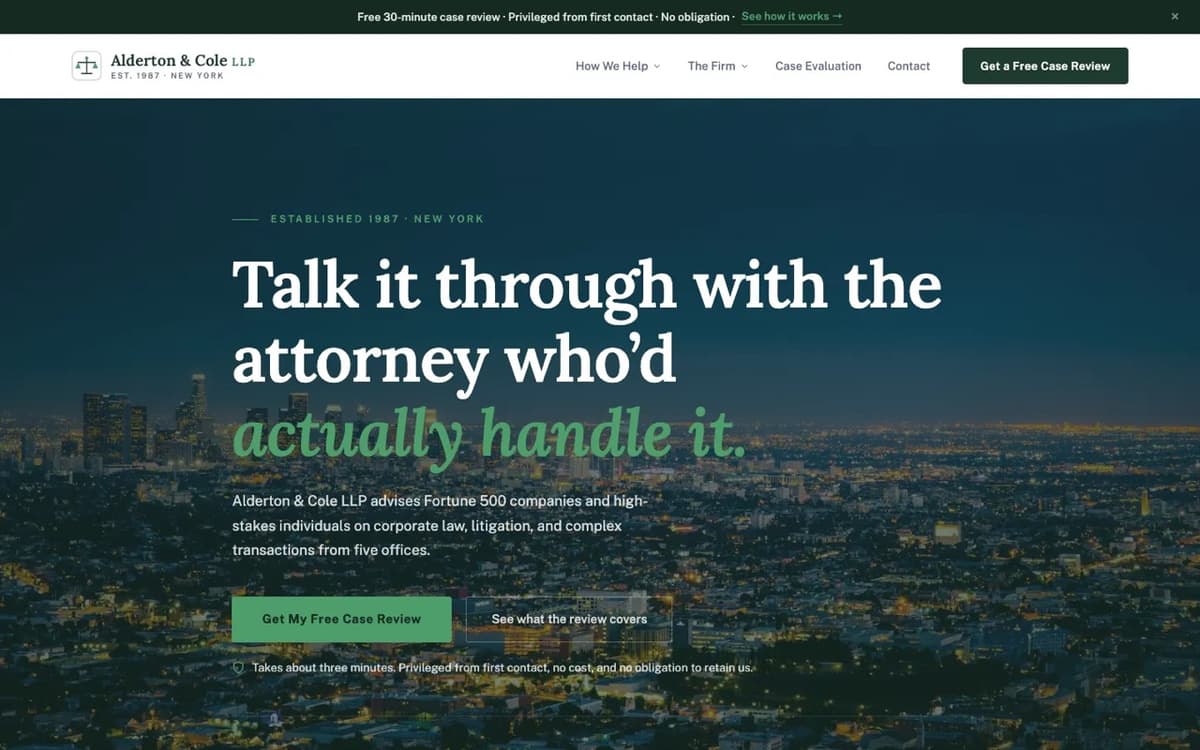 Immigration Law website demo built on WorkspaceCMS.ai