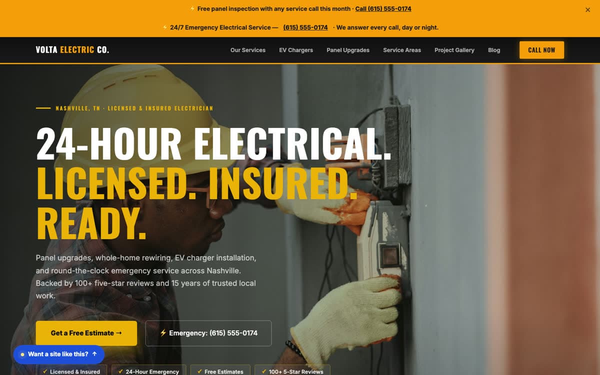 Appliance Repair website demo built on WorkspaceCMS.ai