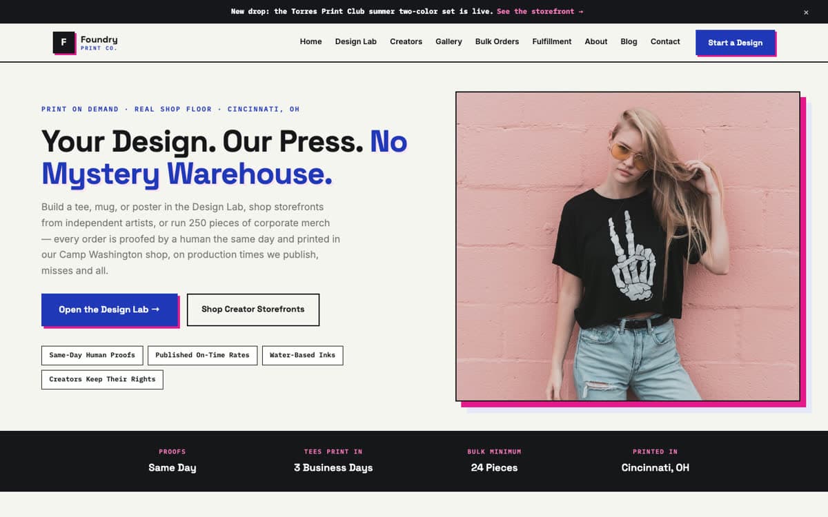 Print on Demand website demo built on WorkspaceCMS.ai