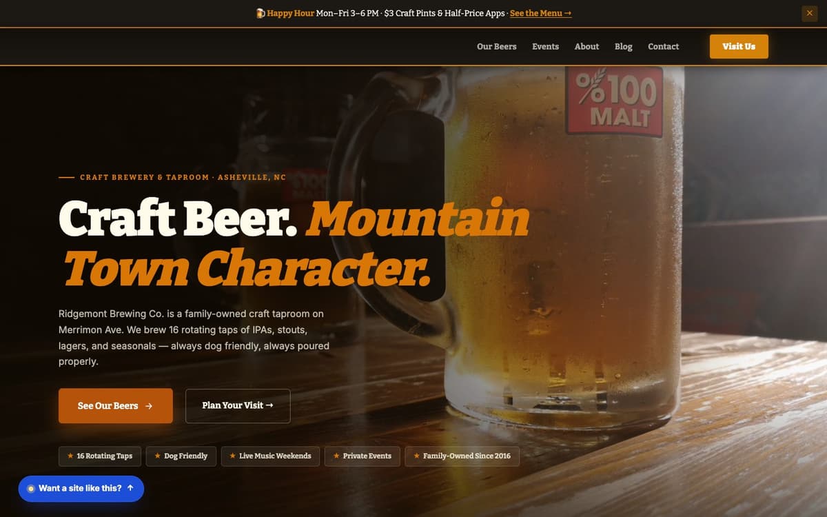 Alcohol website demo built on WorkspaceCMS.ai