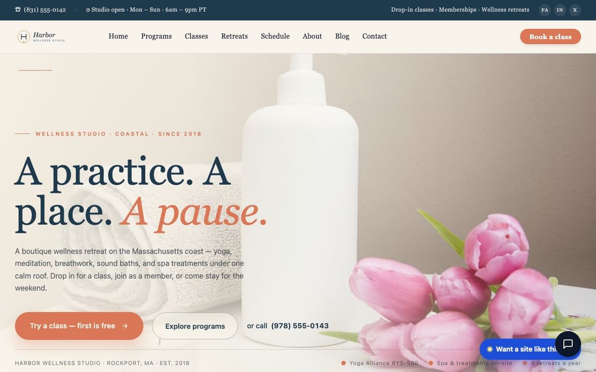 Bridal website demo built on WorkspaceCMS.ai